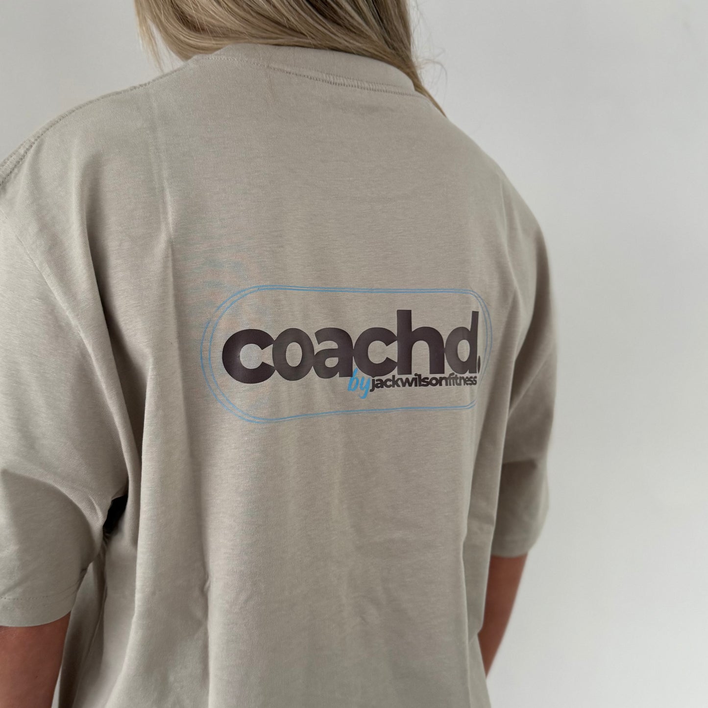 'coachd.' Oversized Tee - Stone