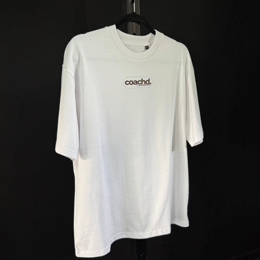 'coachd.' Oversized Tee - LIMITED EDITION - WHITE/BROWN/BLUE
