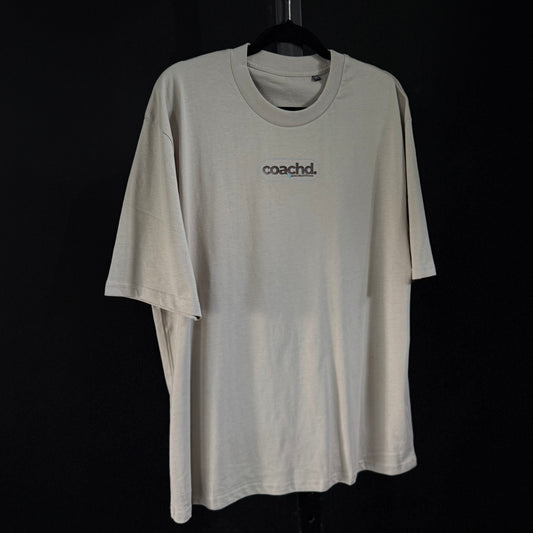 'coachd.' Oversized Tee - Stone