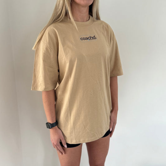 'coachd.' Oversized Tee - Sand