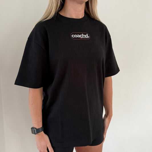 'coachd.' Oversized Tee - LIMITED EDITION - BLACK/GREY